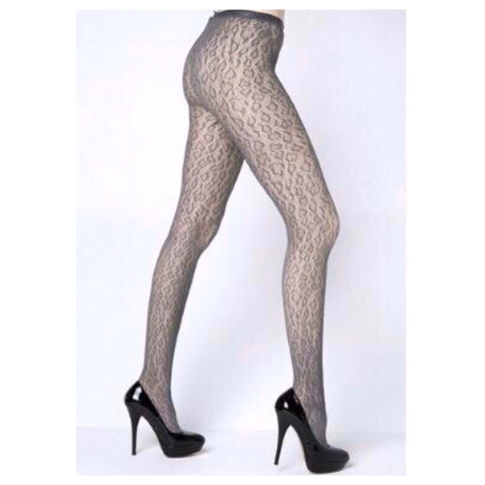 Leopard Print Fishnet Tights